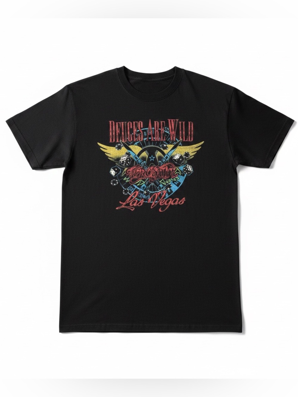 Aerosmith Deuces Are Wild 2019 residency tee, unisex, size M, Gildan